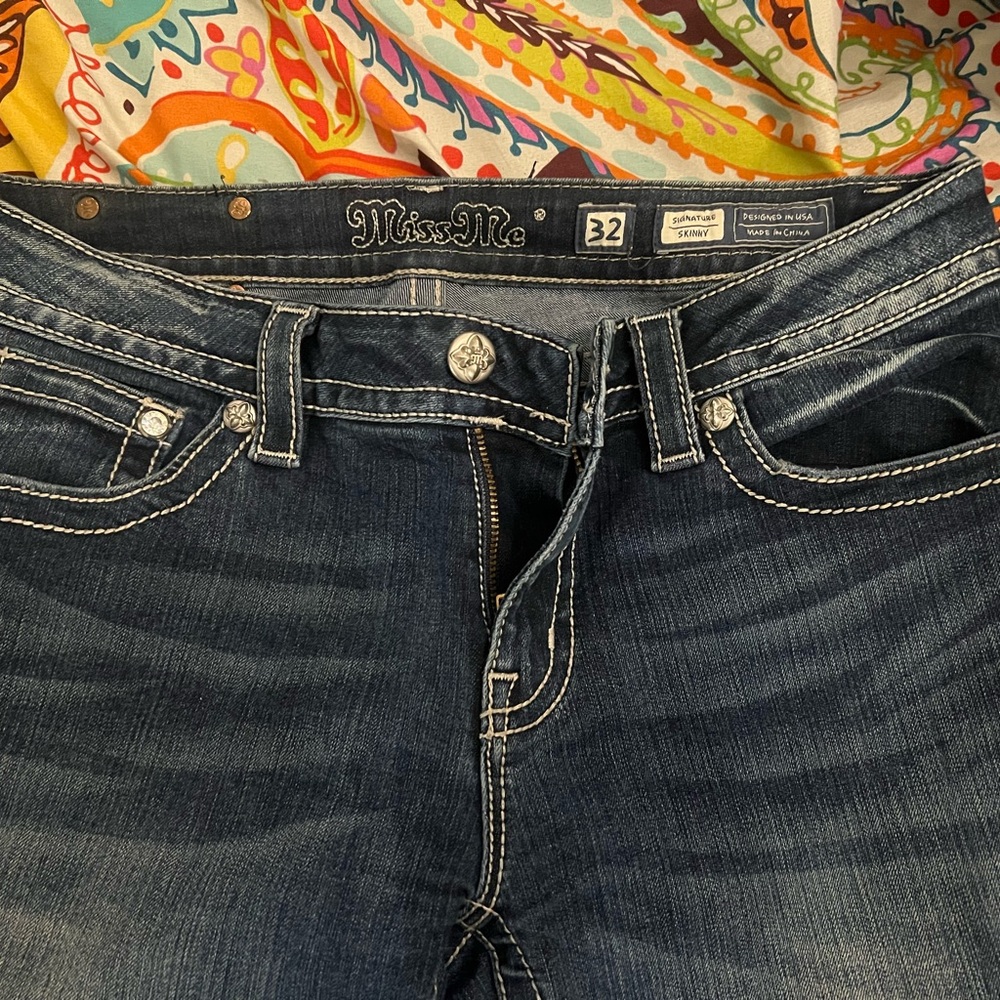 Miss Me Women's Dark Wash Skinny Jeans - Size 32